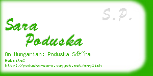 sara poduska business card